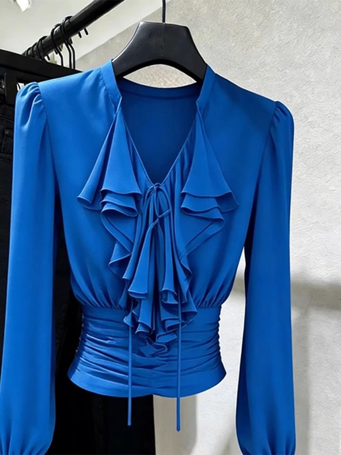 Camicetta blu royal con volant - Women Formal Blouses For Evening Wear recensione e prezzo