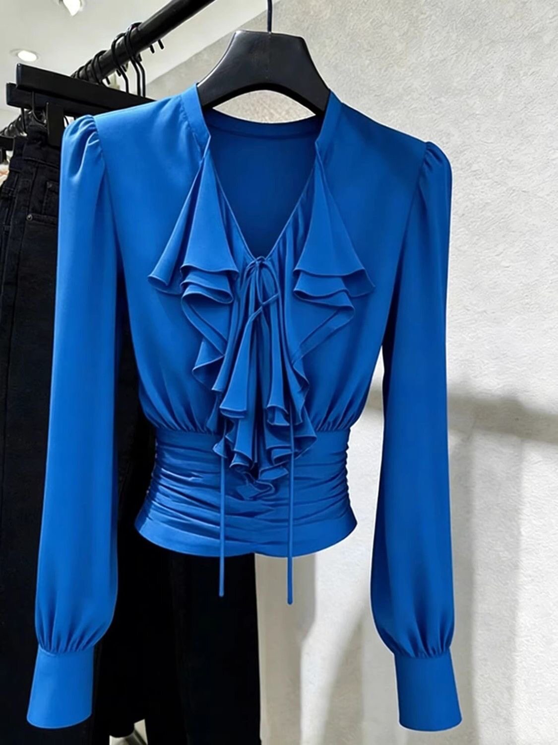 Camicetta blu royal con volant - Women Formal Blouses For Evening Wear recensione e prezzo