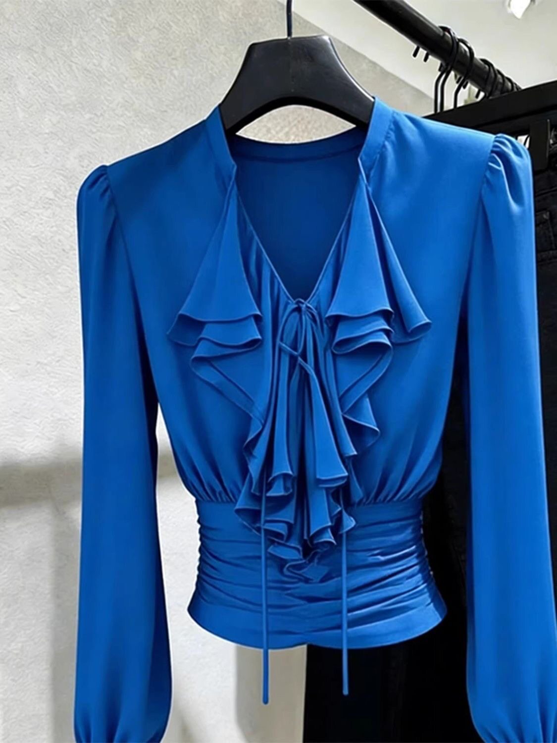 Camicetta blu royal con volant - Women Formal Blouses For Evening Wear recensione e prezzo