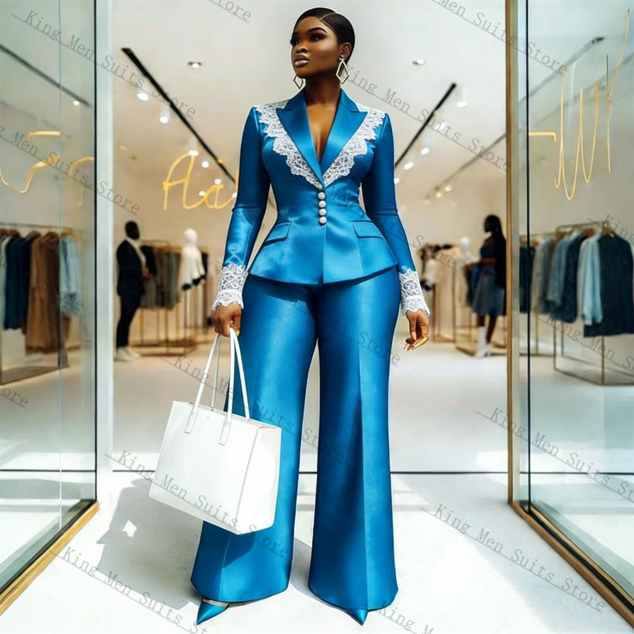 Completo da Donna in Raso Blu  - Women'S Formal Wear Jackets recensione e prezzo