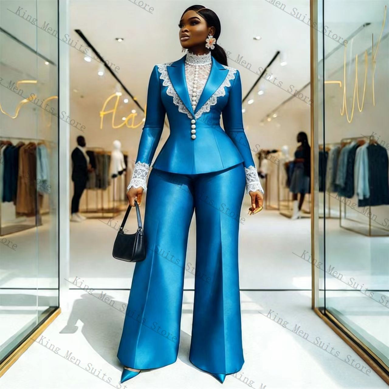 Completo da Donna in Raso Blu  - Women'S Formal Wear Jackets recensione e prezzo