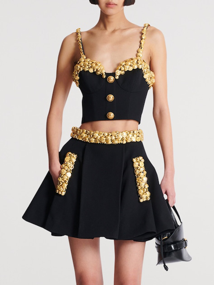 VC Abito nero a due pezzi con  - Women'S Formal Evening Wear Tops recensione e prezzo