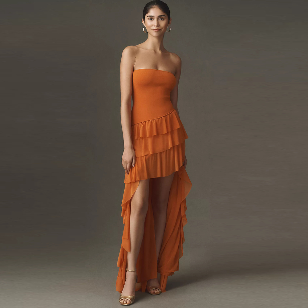 Abiti da Sera con Balze a Stra - Women'S Formal Evening Wear Tops recensione e prezzo