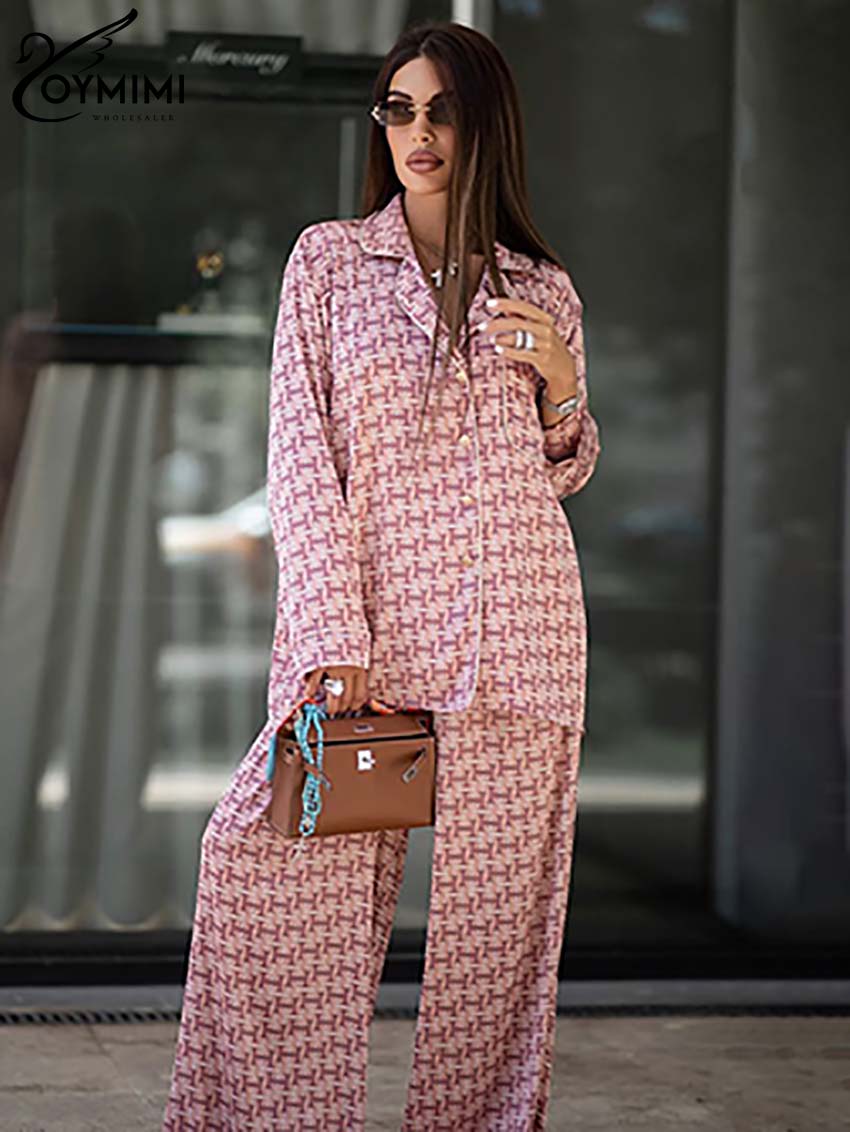 Oymimi Fashion Pink Print Donn - Women'S Formal Wear Pants recensione e prezzo