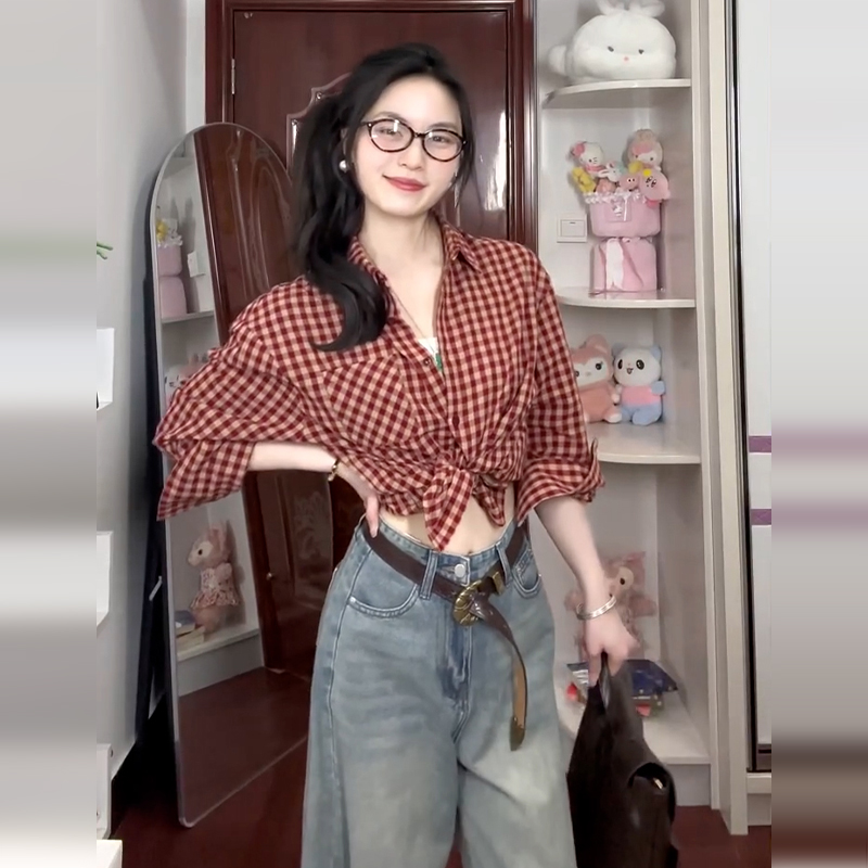 Camicia a Quadri Rossa Stile V - Women Formal Blouses For Evening Wear recensione e prezzo